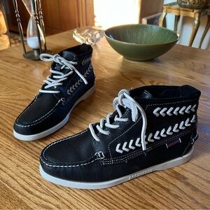 Sebago Womens Shoes 7.5 Apache DockSide Leather Ankle Boot Shoe, Blue